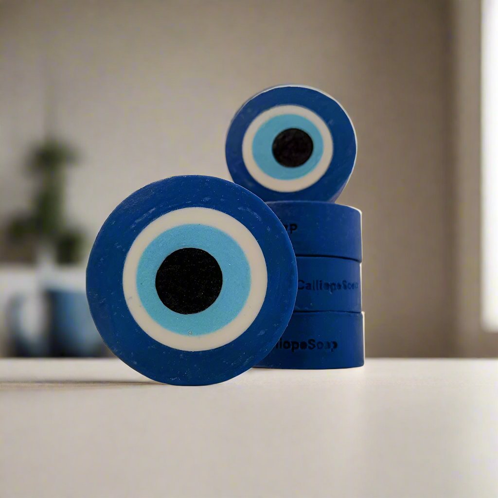 Evil eye cold process soap bar