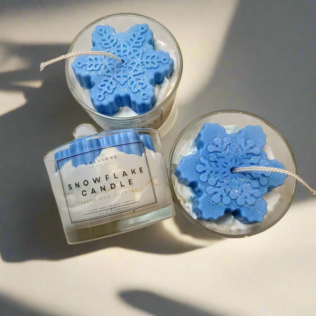 Χριστουγεννιάτικο κερί σε ποτήρι χιονονιφάδα | Χριστουγεννιάτικη Διακόσμηση