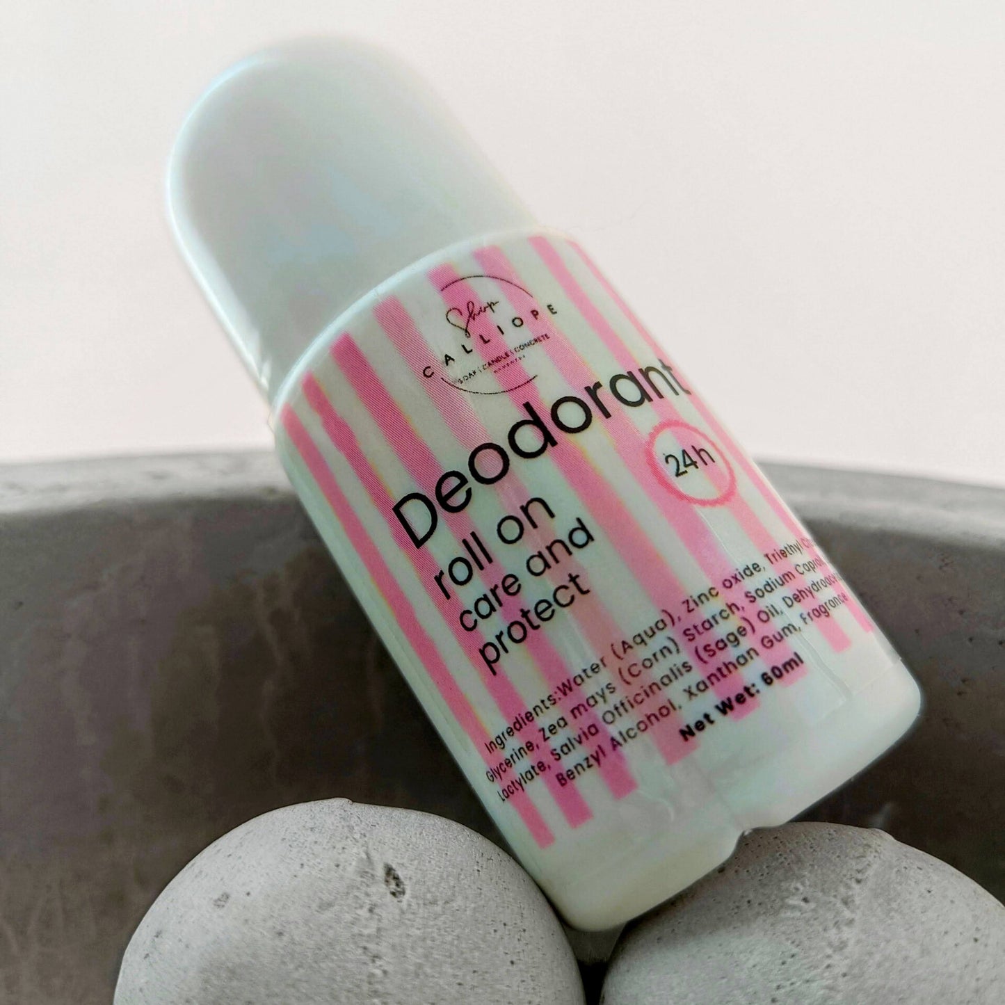 24h deodorant roll on, φυσικό αποσμητικό με αιθέριο έλαιο φασκόμηλου