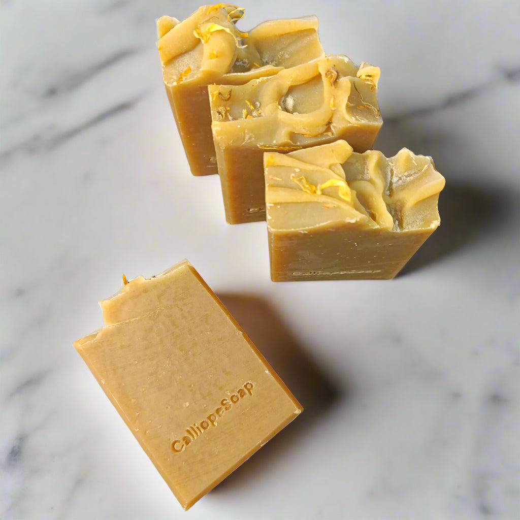 yellow soap bars in white marble