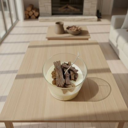 Κερί σόγιας κούτσουρο άρωμα μελομακάρονο