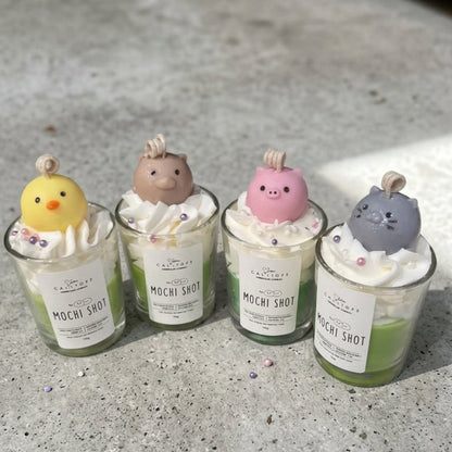 Mochi Shot Candle – Χειροποίητο Dessert Κερί Σφηνάκι Kawaii