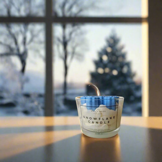 Χριστουγεννιάτικο κερί σε ποτήρι χιονονιφάδα | Χριστουγεννιάτικη Διακόσμηση