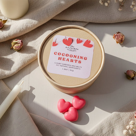 Cocooning Hearts product with decorative elements on a soft background