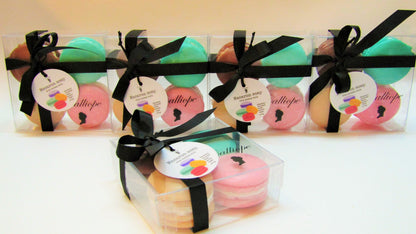 Macaron soap gift box, french macaron soap set of 4, cute gift, handmade 3D soap