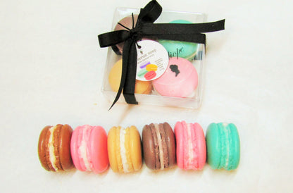Macaron soap gift box, french macaron soap set of 4, cute gift, handmade 3D soap