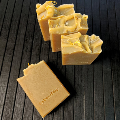 Calendula Shikakai soap with cedar, lavender and orange essential oils. 91g