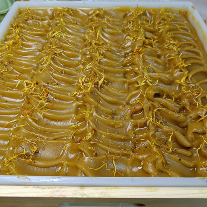 Calendula Shikakai soap with cedar, lavender and orange essential oils. 91g