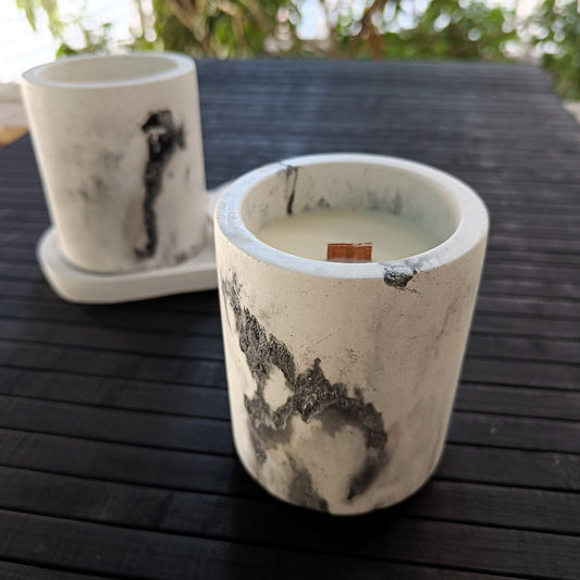 Handmade Concrete Jasmine Scented Soy Candle | 250ml