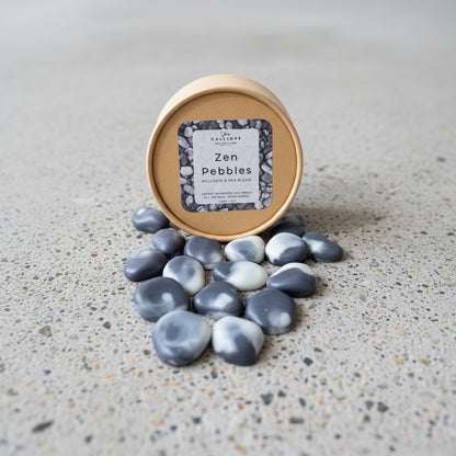 χειροποίητα Zen Pebbles wax melts ελαιοκράμβης από CalliopeShop με άρωμα σπα ευεξίας