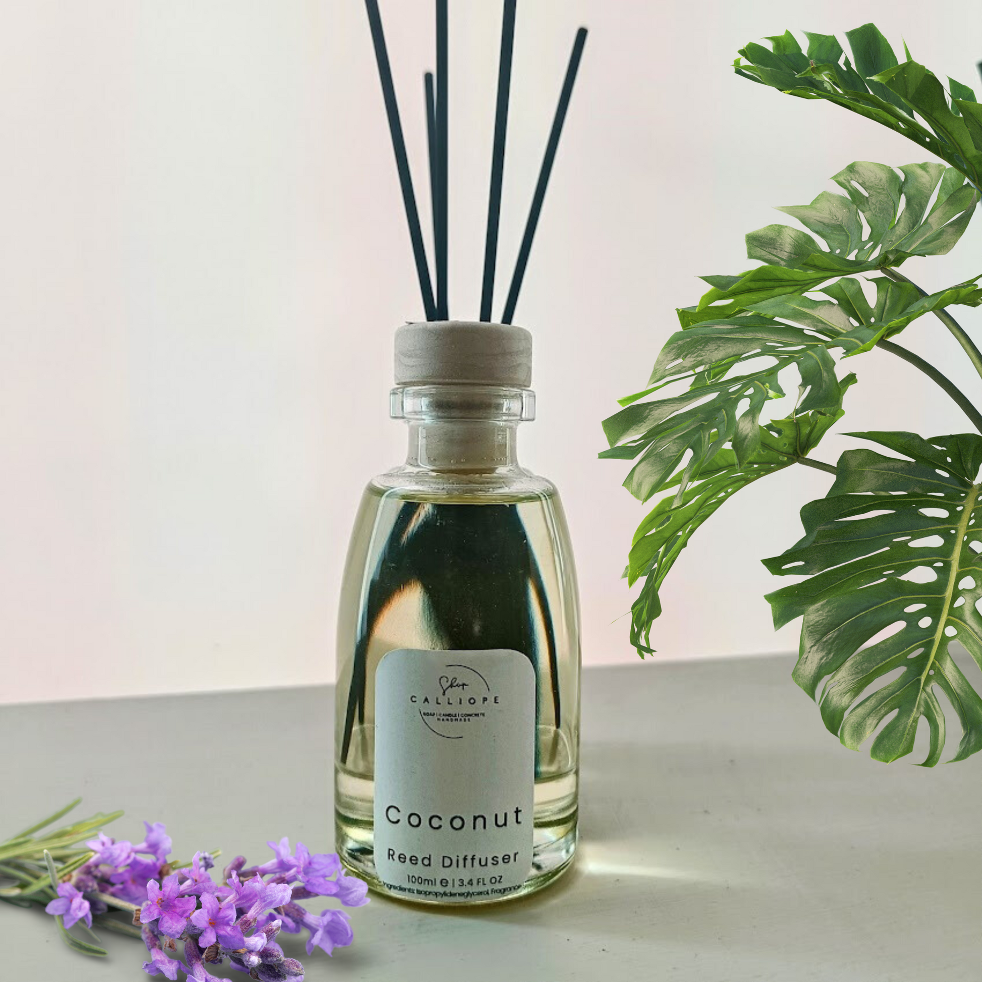Reed diffuser με άρωμα coconut σε λεκό κάδρο 