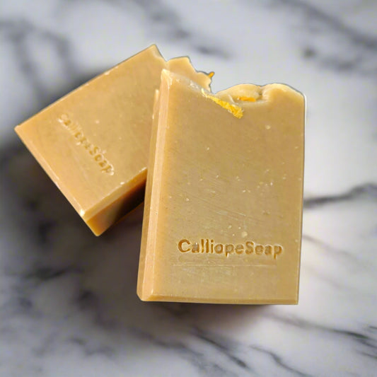 yellow bar of shikakai and calendula soap
