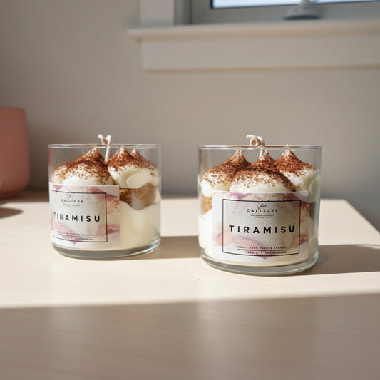 Tiramisu candle που μοιάζει με γλυκό