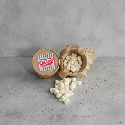 Wax melts ποπ κορν σε κραφτ κουτι σε σχήμα ποπ κορν